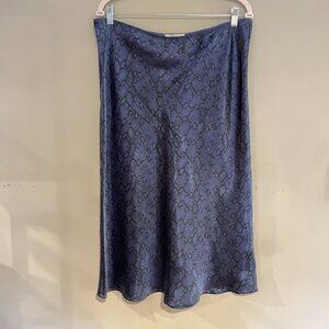 Chelsea 28 Women's Navy-Black Snakeskin Midi Skirt Size L